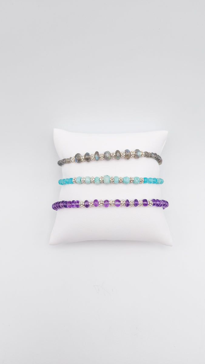 Bracelet Labradorite perles d'argent