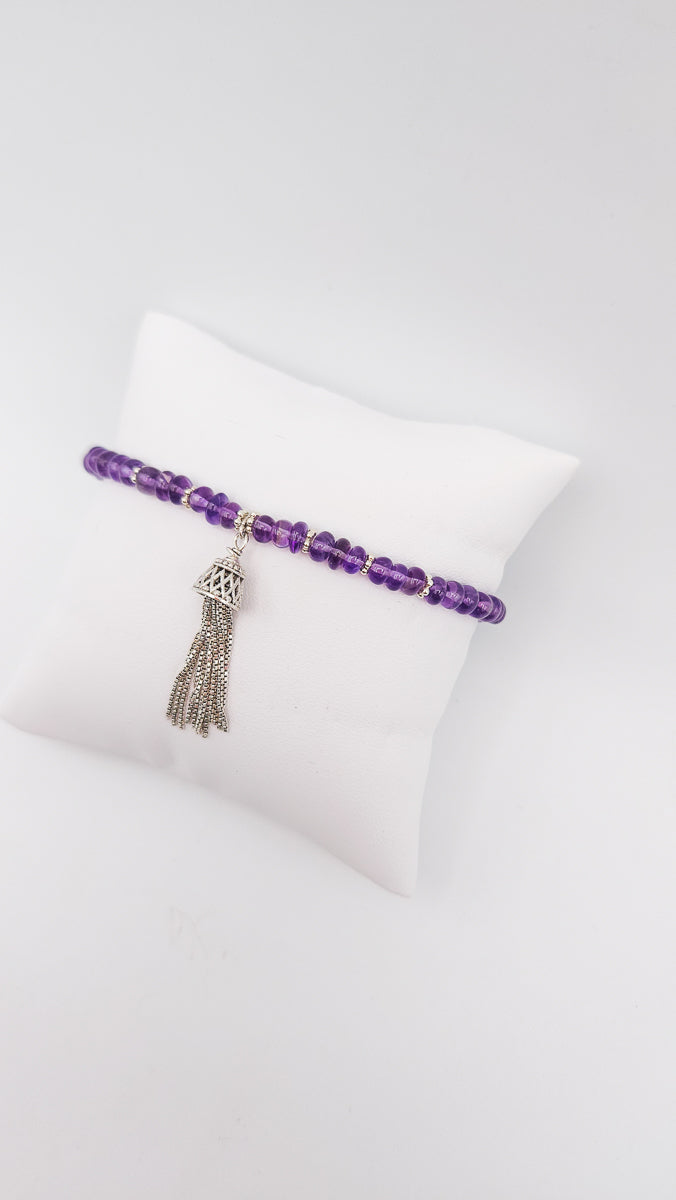 Bracelet Améthyste Pompon