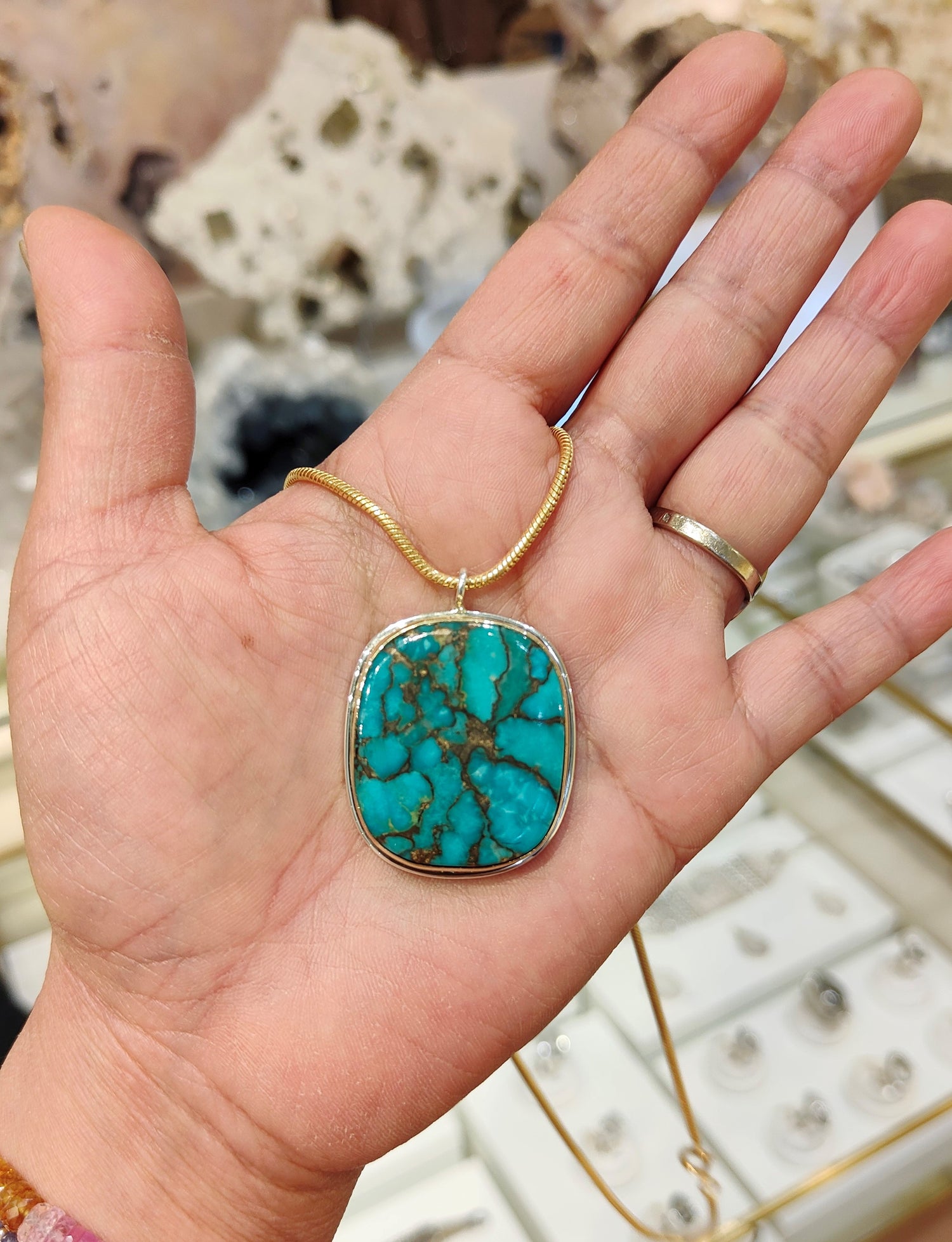 pendentif turquoise pyrite