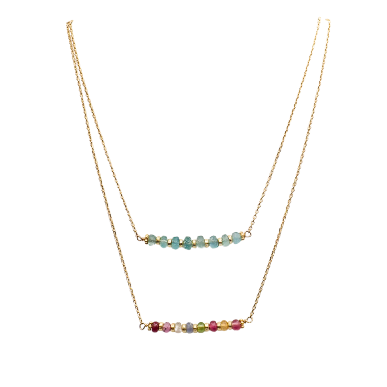 Collier Saphirs / Émeraudes