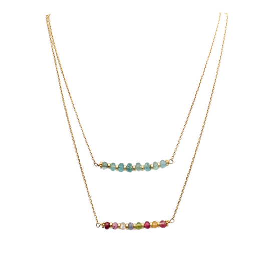 Collier Saphirs / Émeraudes