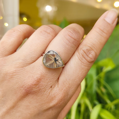 Bague Rutile doré étoilé