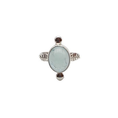 Bague aigue marine ovale