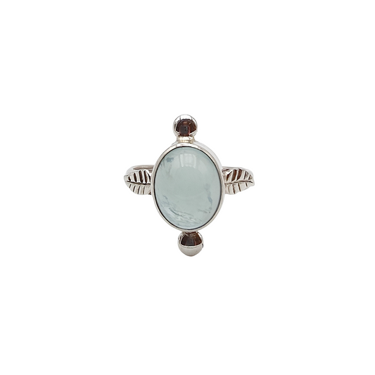 Bague aigue marine ovale