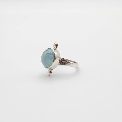 Bague aigue marine ovale