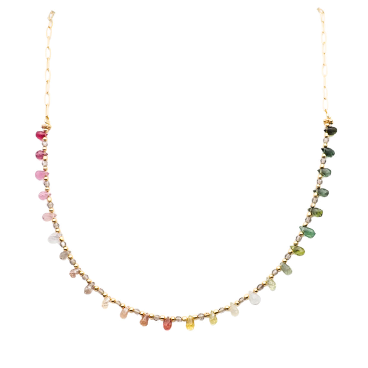 Collier gouttes arc-en-ciel