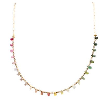 Collier gouttes arc-en-ciel