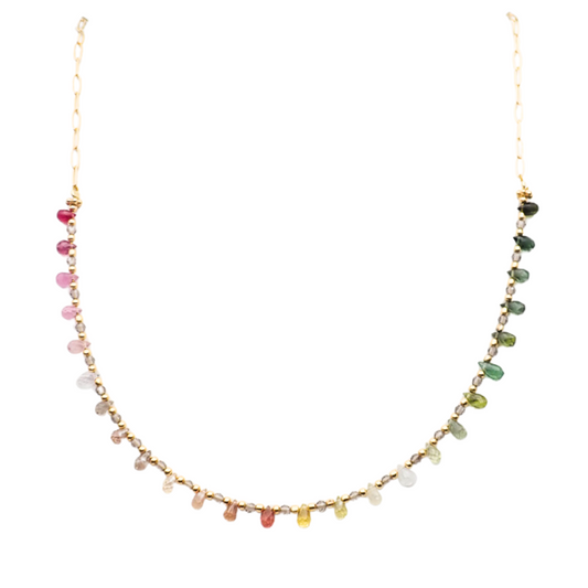 Collier gouttes arc-en-ciel