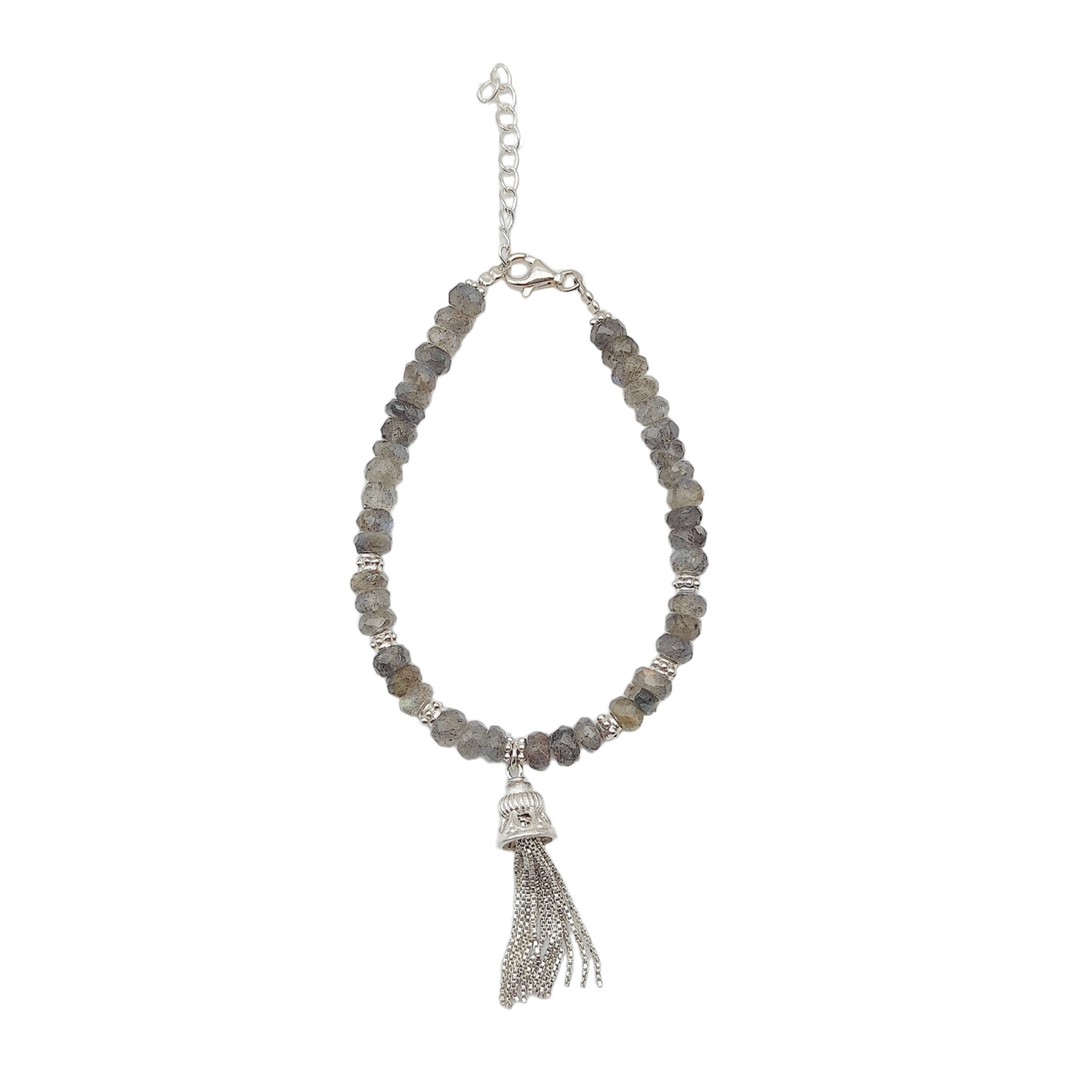 Bracelet Labradorite pompon