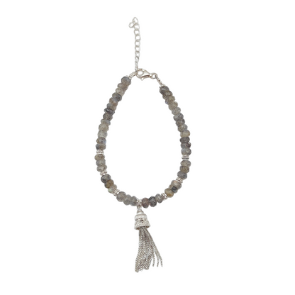 Bracelet Labradorite pompon