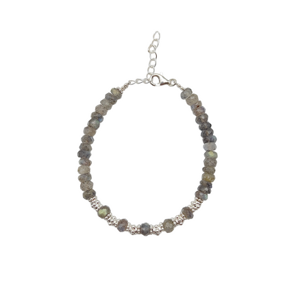 Bracelet Labradorite perles d'argent