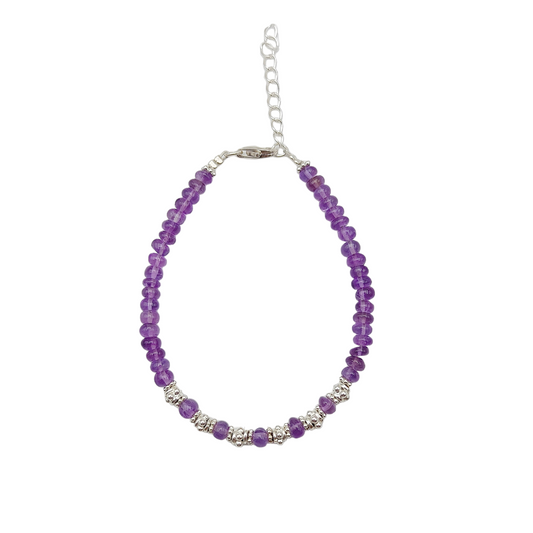 Bracelet Améthyste perle d'argent
