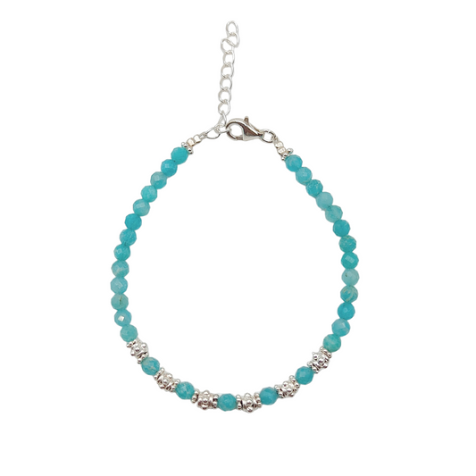 Bracelet Amazonite Perle d'argent