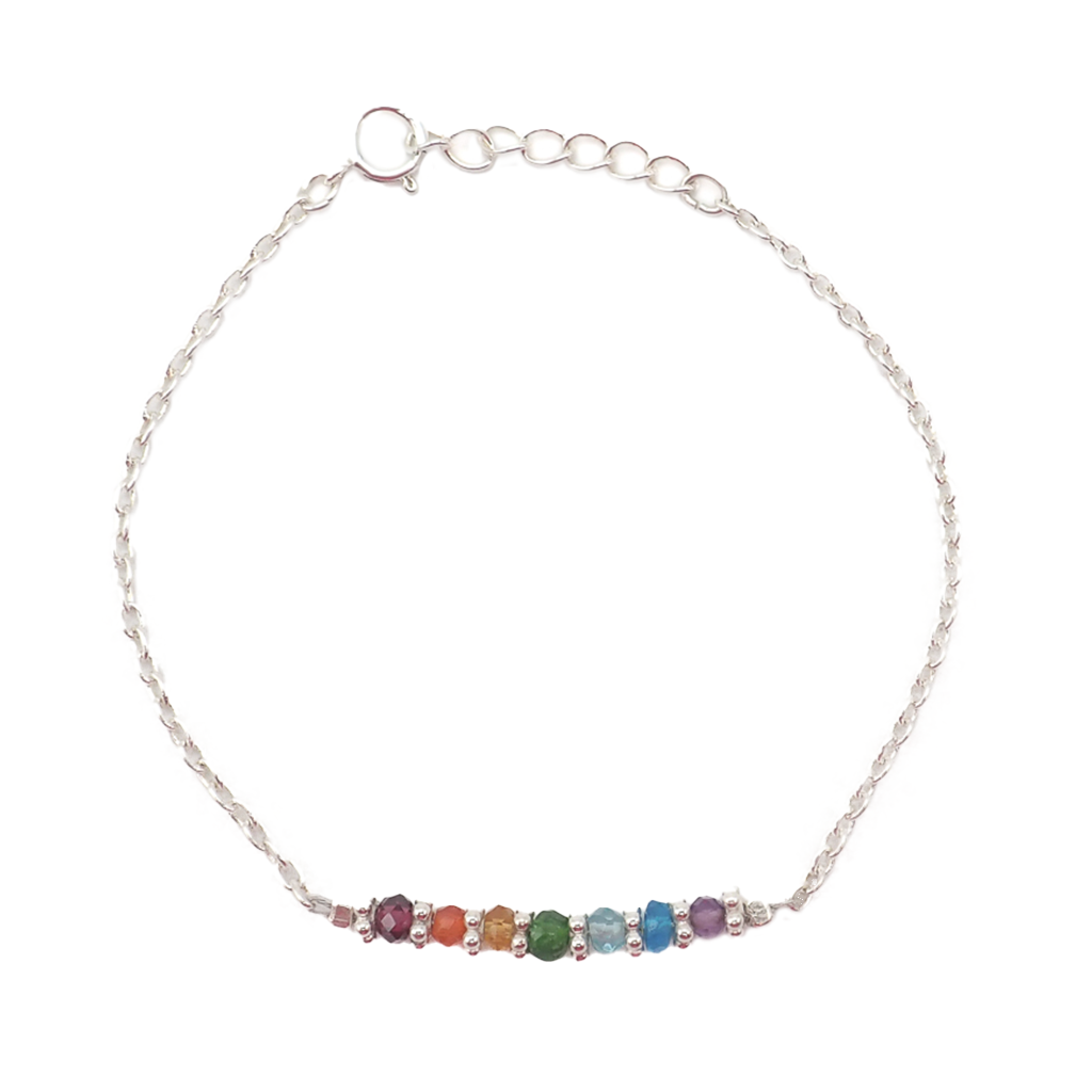 Bracelets 7 Chakras argent