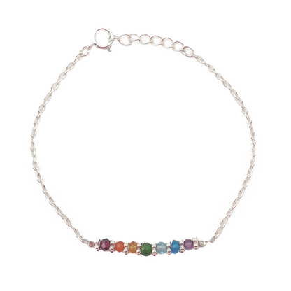 Bracelets 7 Chakras argent