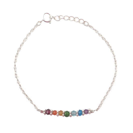 Bracelets 7 Chakras argent
