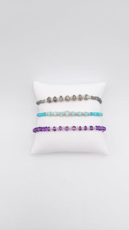 Bracelet Amazonite Perle d'argent