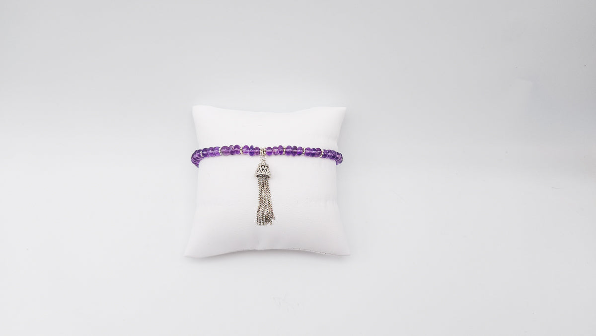 Bracelet Améthyste Pompon