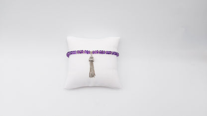Bracelet Améthyste Pompon