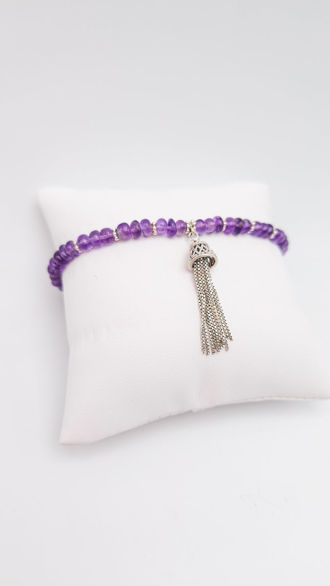 Bracelet Améthyste Pompon