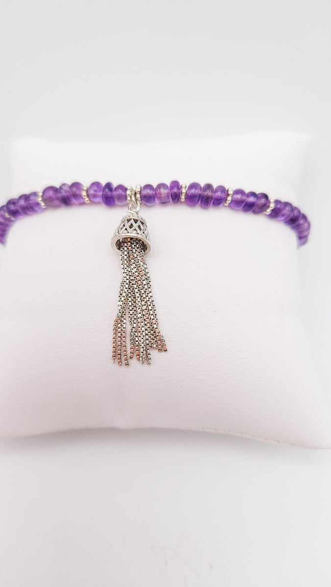 Bracelet Améthyste Pompon