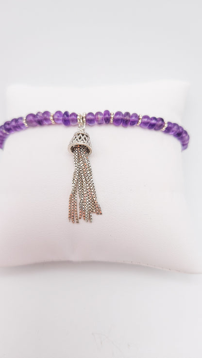 Bracelet Améthyste Pompon