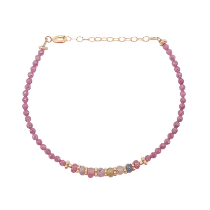 Bracelet Rubis et Saphirs multicolores