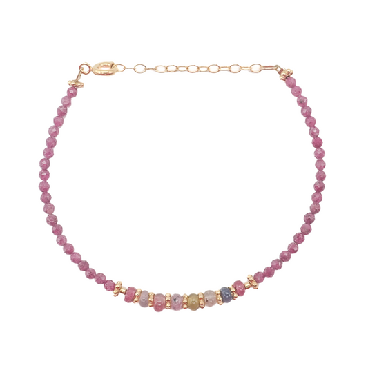 Bracelet Rubis et Saphirs multicolores