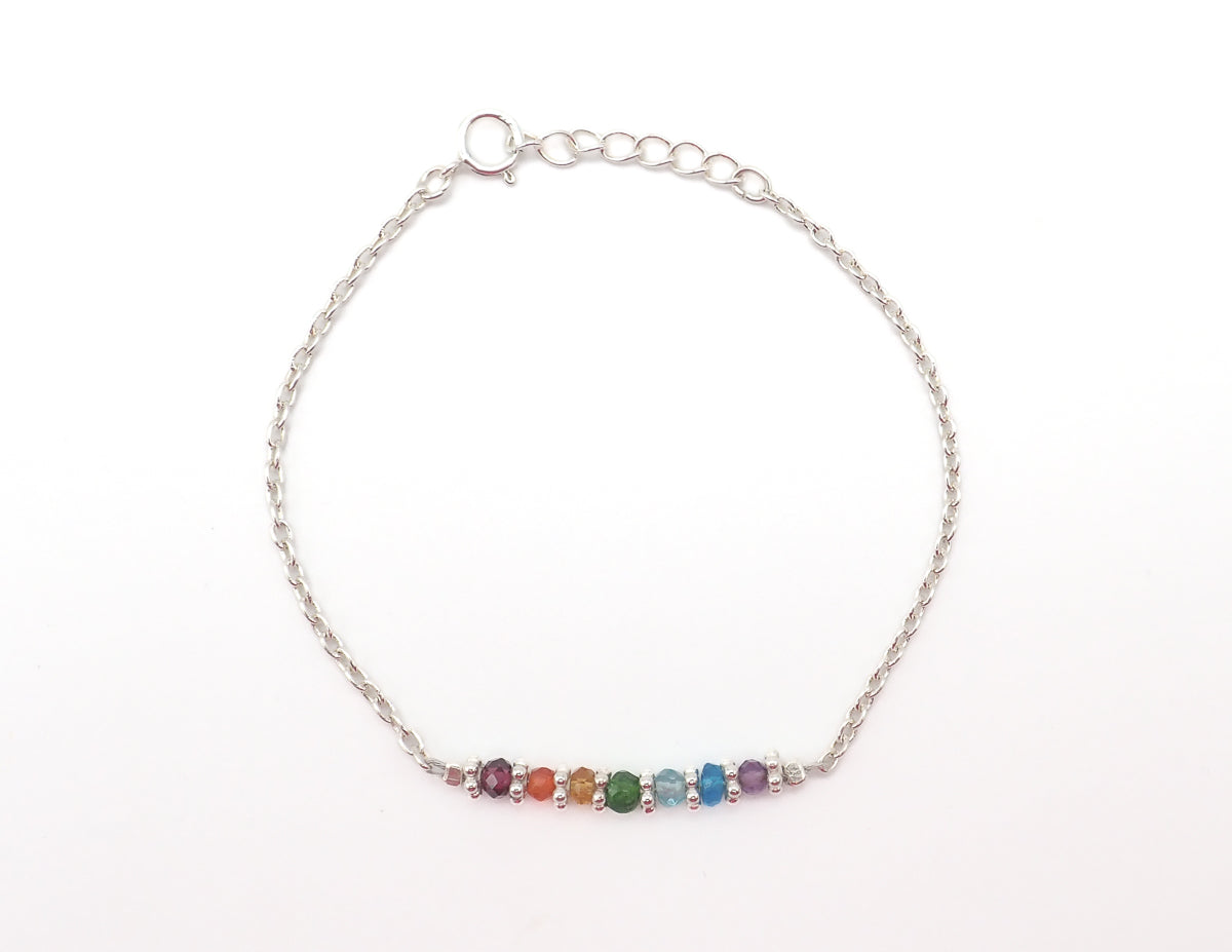 Bracelets 7 Chakras argent
