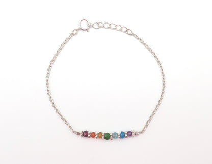 Bracelets 7 Chakras argent