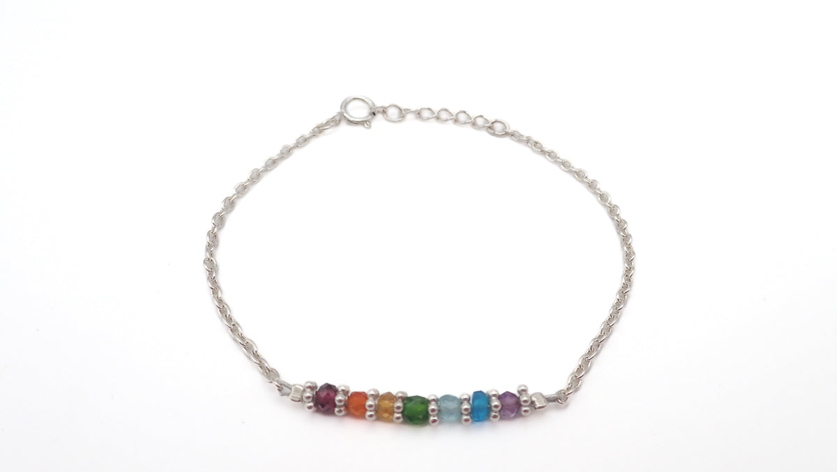Bracelets 7 Chakras argent