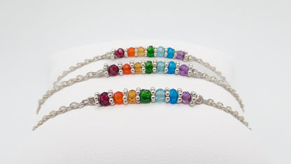 Bracelets 7 Chakras argent