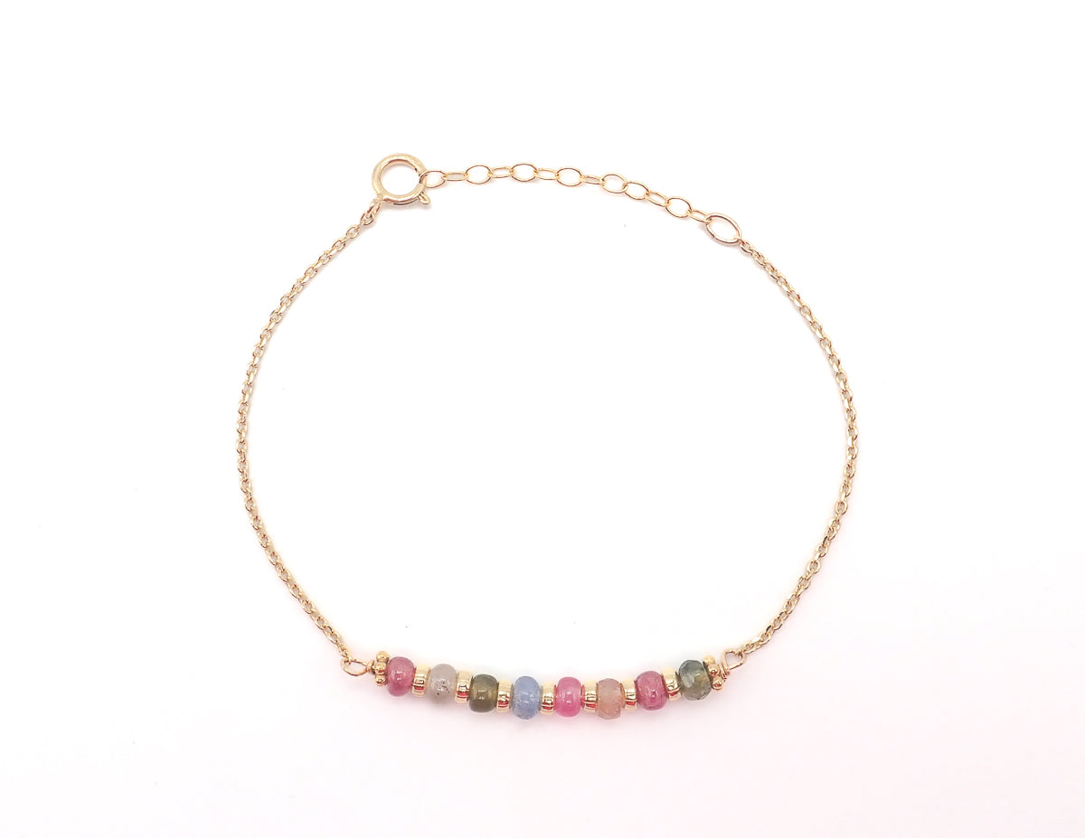 Bracelet Saphirs multicolores