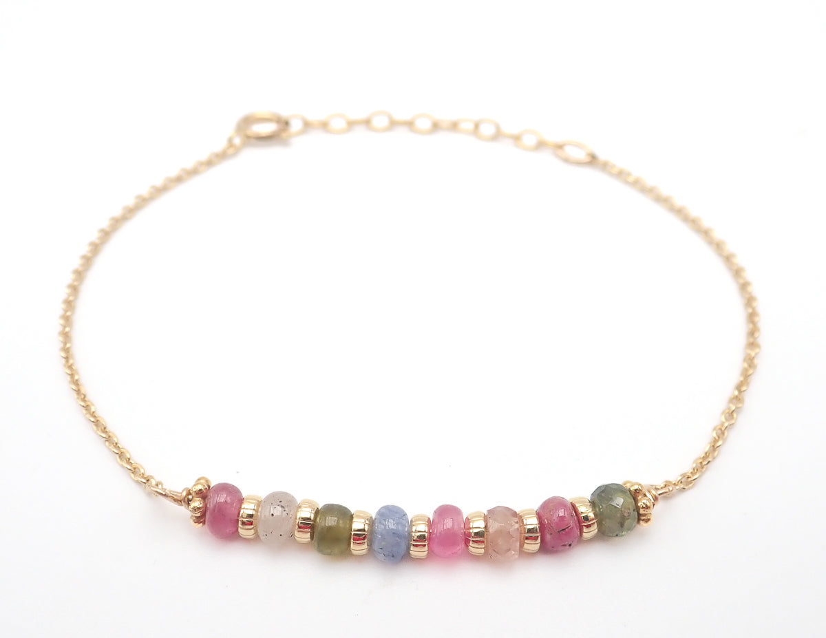 Bracelet Saphirs multicolores