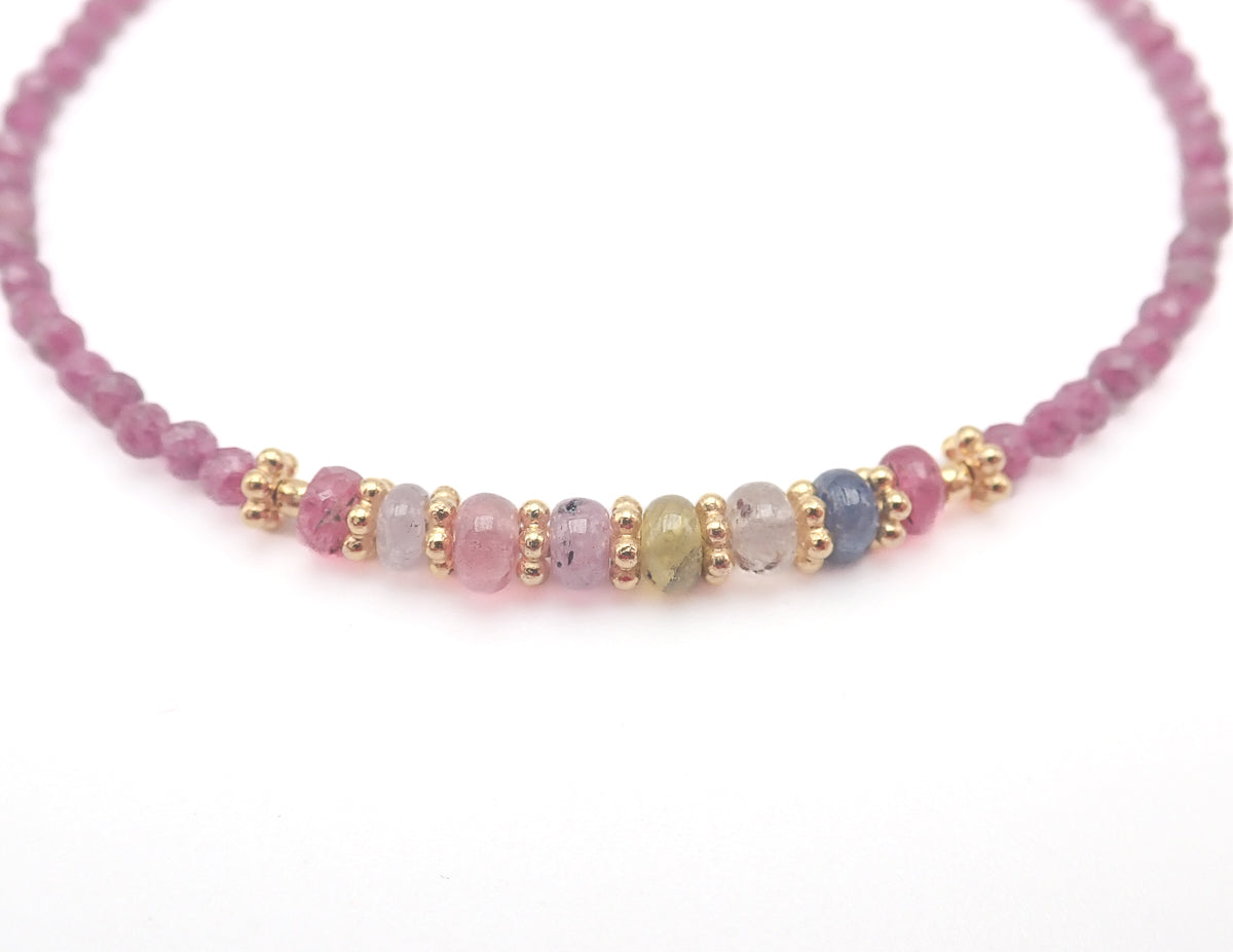 Bracelet Rubis et Saphirs multicolores