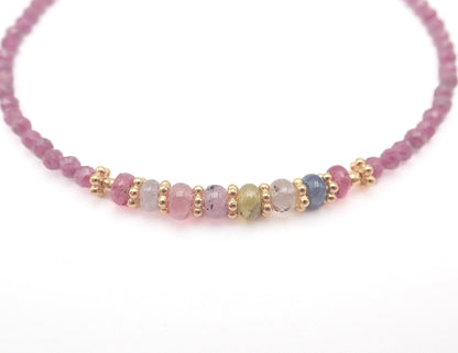 Bracelet Rubis et Saphirs multicolores