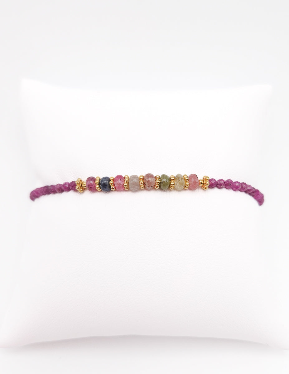 Bracelet Rubis et Saphirs multicolores