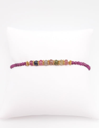 Bracelet Rubis et Saphirs multicolores