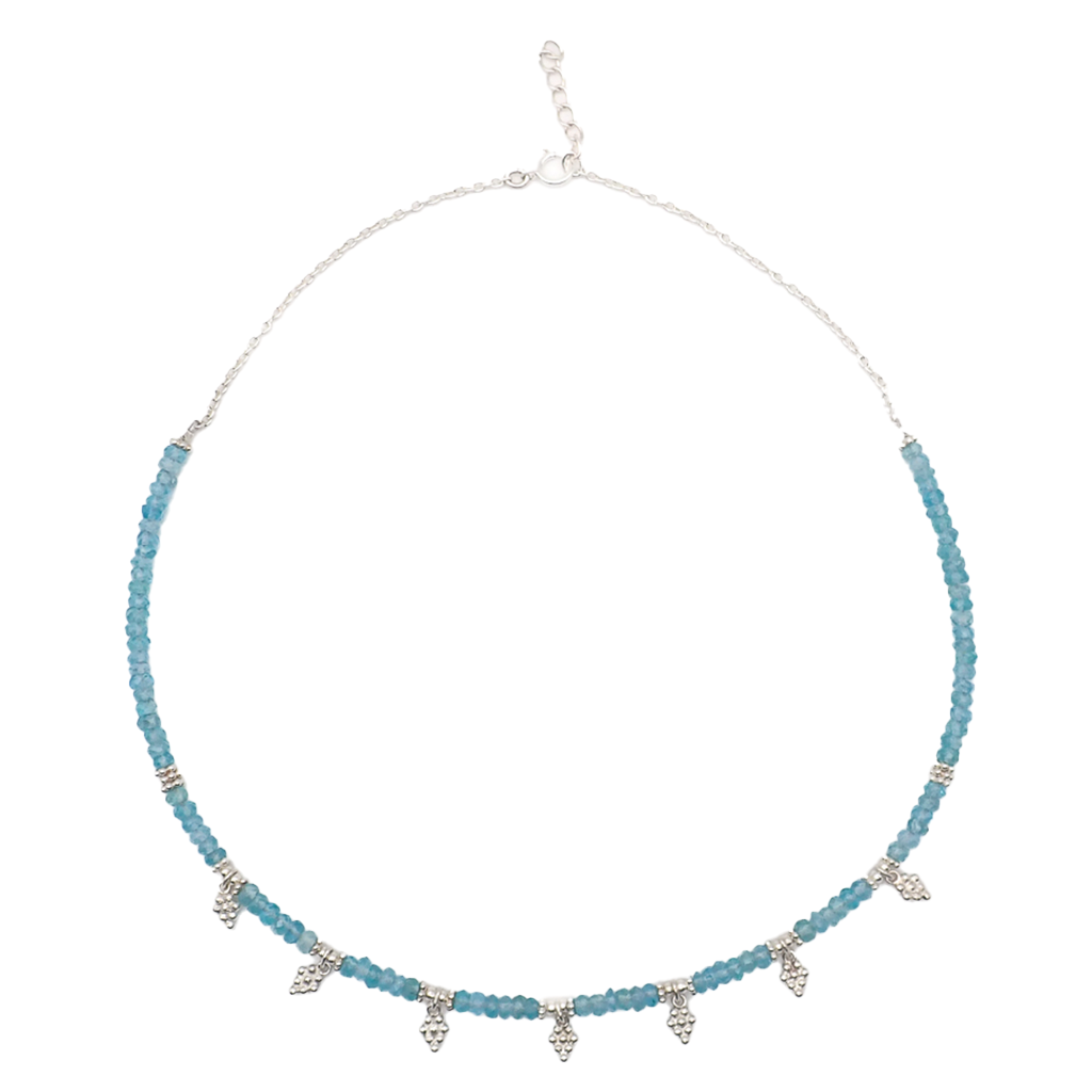 collier pampilles apatites