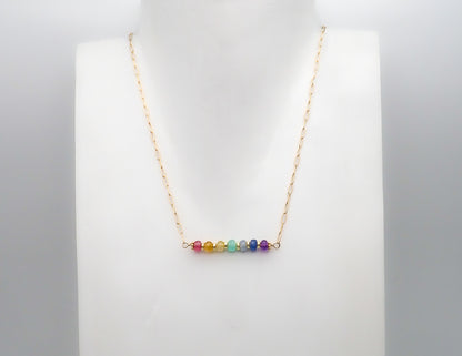 Collier 7 Chakras Saphirs Emeraude Amethyste