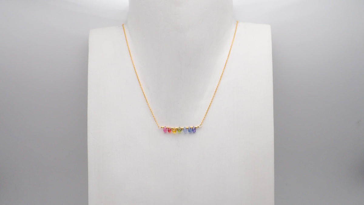 Collier 7 Chakras saphirs gouttes