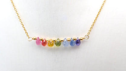 Collier 7 Chakras saphirs gouttes