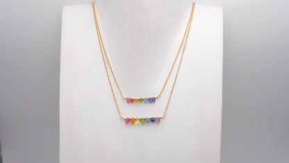 Collier 7 Chakras saphirs gouttes