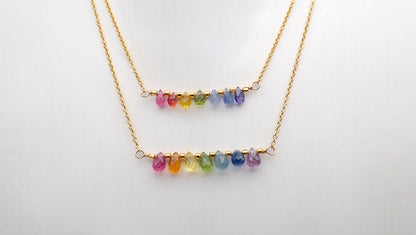 Collier 7 Chakras saphirs gouttes