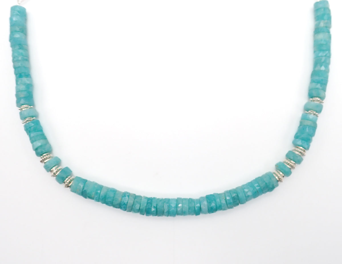 Collier Amazonites Argent