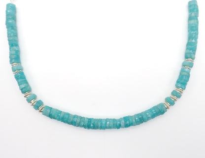 Collier Amazonites Argent