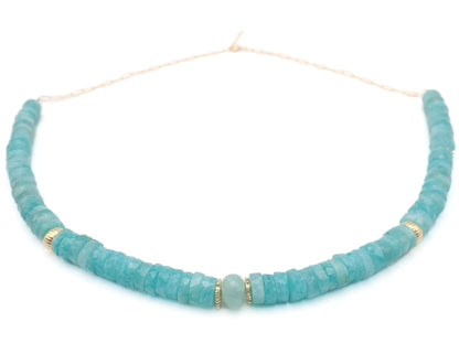 Collier Amazonites Or jaune laminé