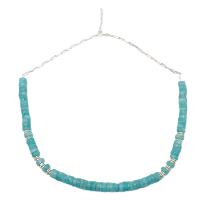 Collier Amazonites Argent