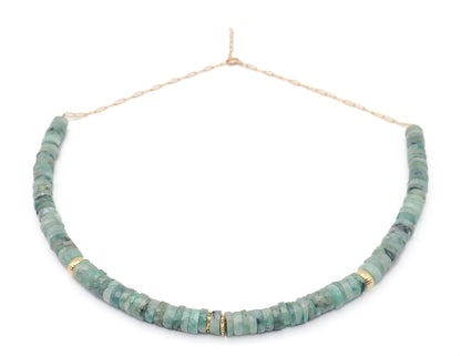 Collier Émeraudes or jaune laminé