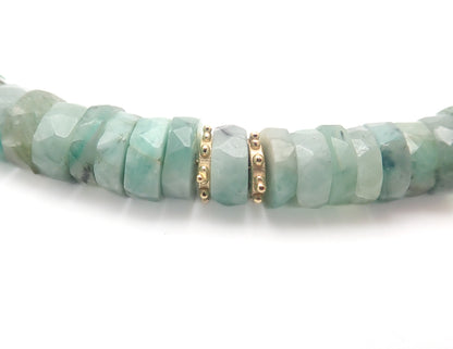 Collier Émeraudes or jaune laminé